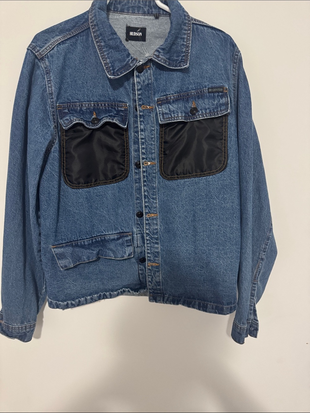 Hudson Blue Denim Jacket with Black Label